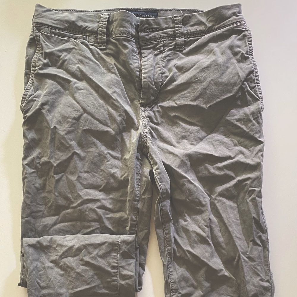 American Eagle Slim Grey Khakis